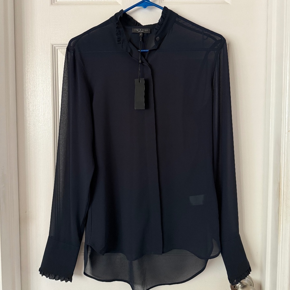NWT Rag and Bone Jojo Button-Up Top Women's Blouse Shirt | Size S | $258